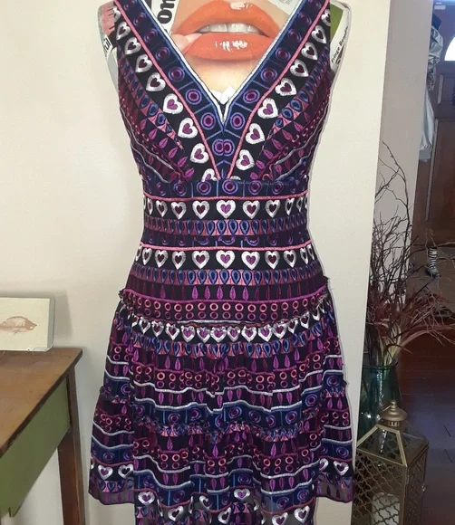 Anna Sui jubilant reunion a-line designer dress NWT SZ 6 - Picture 6 of 9